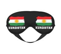 Kurdistan Kurdish Flag Eye Mask Sleep Mask Light BlockBlindfold Night Eyes Cover Soft Pressure-Free Eyeshade with Elastic Strap for Home Travel Office Nap Yoga