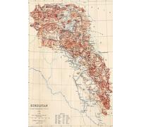 Kurdistan Map Journal: Vintage Map Notebook