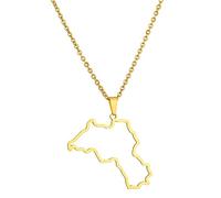 Kurdistan Map Pendant Necklace Metal Country Territory Chain Patriotic Couple Ethnic Popular Personality Jewelry Choker Gothic Party Accessory