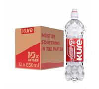 KURE OXYGEN WATER Multipack - Spring Water Supercharged with Nano Oxygen - Sports Cap - Non-carbonated - Oxygenated Water (850 ml (Pack of 12))