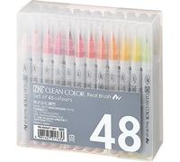 Kuretake Clean Color Real Brush Watercolour Brush Pens (Set Of 48 Colours)