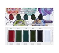 Kuretake Gansai Tambi Granulating Colors 2 Watercolor paint set 5 colours with 1 empty pan, Professional-Quality for Artists and Crafters, Non-Toxic, Made in Japan