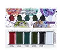 Kuretake Gansai Tambi Granulating Colors II 5 coloursWatercolour Paint Set 5 colours with 1 empty pan, Professional-Quality for Artists and Crafters,