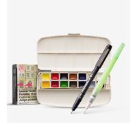 Kuretake : Gansai Tambi Japanese Watercolour : Half Pan : Portable Set of 14
