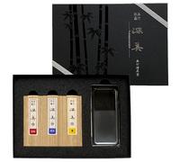 Kuretake SAIBOKU SHIMBI 3pc. & Glass Inkstone Set (AK8/3VGA), sumi Ink Stick, Japanese Traditional Calligraphy for Lettering, Painting, Drawing, Made in Japan