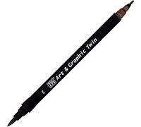 Kuretake ZIG Art and Graphic Twin Tip Brush Marker Pen 076 Vandyke Brown