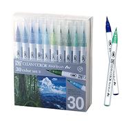 Kuretake ZIG CLEAN COLOR REAL BRUSH 30 COLOUR SET B with Flexible Brush Tips, Watercolor Pens for Painting, Drawing, Calligraphy, Made in Japan, RB-6000AT/30VB
