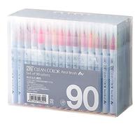 Kuretake Zig Clean Color Real Brush 90 Colors Set, AP-Certified, Flexible Brush Tip, Professional Quality, Odorless, Xylene Free, Easy to Create Narrow and Wide Lines, Made in Japan
