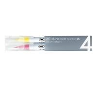 Kuretake Zig Clean Colour Pop Real Brush Water-Based Dye Pen Set - Set of 4, Brush Tip