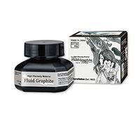 Kuretake Zig Fluid Graphite Paint Ink 60ml Metallic Black, for dip Pen, Brush, Drawing, Calligraphy, Illustration, Lettering, for Professional, Artists, Manga, Made in Japan