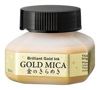 Kuretake Zig Gold MICA Ink 60ml, for dip Pen, Brush, Drawing, Calligraphy, Illustration, Lettering, for Professional, Artists, Manga, Made in Japan