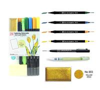 Kuretake ZIG HISTORIC ART WATERCOLOR 6 Colors set, Illustration, Fine Art, Drawing, Lettering, AP-Certified, Flexible Brush Tip, Made in Japan (WET ON WET)