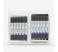 Kuretake : Zig : Kurecolor Twin WS Marker : Set of 12 : Warm Grey Colours