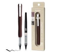Kuretake ZIG Letter Pen COCOIRO (BORDEAUX RED) Body with Black Ink Refill Set, Flexible Extra Fine Brush Tip, Refillable Marker, for Calligraphy, Hand Lettering, Made in Japan