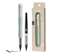 Kuretake ZIG Letter Pen COCOIRO (HAZE BLUE) Body with Black Ink Refill Set, Flexible Extra Fine Brush Tip, Refillable Marker, for Calligraphy, Hand Lettering, Made in Japan