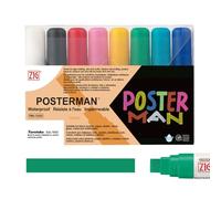 Kuretake ZIG POSTERMAN 15mm Waterproof Acrylic Chalk Markers 8 colors sets, Broad tip, Professional-quality, for Blackboad Xylene Free, Made in Japan