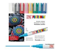 Kuretake ZIG POSTERMAN 1mm Waterproof Acrylic Chalk Markers 8 colors sets, Fine tip, Professional-quality, for Blackboad Xylene Free, Made in Japan