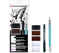 Kuretake Zig Watercolor Set, 7 pcs, Made in Japan | for Drawing, illustration, Manga, Professional Use, Artist Grade