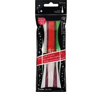 Zig Memory System Wink of Stella Brush Glitter Markers, Christmas, White, Red, Dark Green, 3-Pack