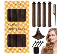 KUREYON Overnight Heatless Hair Curler- 20 Piece Set- Jumbo Heatless Curls- Satin Flexi Rods to Sleep in- No Heat Curler Overnight Sleeping Curls Styling Tools- Gentle Rollers for All Hair Types