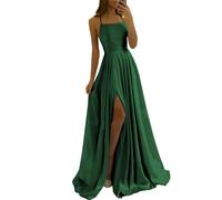 KURFACE Evening Prom Dress for Juniors Spaghetti Straps Prom Dresses for Women with Slit WSX359 Emerald Green UK6
