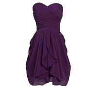KURFACE Off the Shoulder Prom Dresses A-Line Sleeveless Short Formal Evening Party Gowns for Women WSX533 Dark Purple UK18