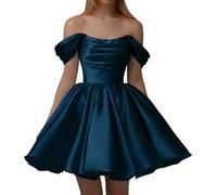 KURFACE Peacock Short Prom Dresses for Teens 2025 Plus Size Ball Gown Off Shoulder Formal Cocktail Dress UK32