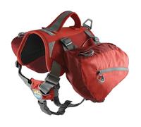 Kurgo Baxter Dog Backpack, Dog Saddlebag, Pet Backpack for Hiking, Walking, or Camping, Chili Red/Barn Red