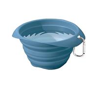 Kurgo Collaps-a-Bowl, Collapsible Dog Food and Water Travel Bowl, BPA free, Includes Carabiner, Blue