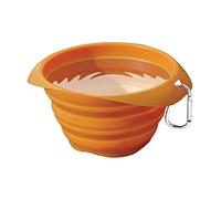 Kurgo Collaps-a-Bowl, Collapsible Dog Food and Water Travel Bowl, BPA free, Includes Carabiner, Orange