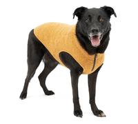 Kurgo Core Dog Sweater, Year-Round Sweater for Dogs, Dog Fleece Vest, Knit Fleece Pet Jacket, Fleece Lining,Lightweight, Zip Opening for Harness, Adjustable Neck, Orange, Medium
