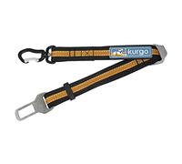 Kurgo Direct to Seat Belt Swivel Tether, Universal Car Seat Belt for Dogs, Tangle-Free, Adjustable Length, Black/Orange
