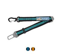 Kurgo Direct to Seat Belt Swivel Tether, Universal Car Seat Belt for Dogs, Tangle-Free, Adjustable Length, Black/Blue