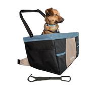 Kurgo Rover Car Booster Seat for Dogs, Quick & Secure Installation, Includes Seat Belt Tether, Fleece Lining, Black/Blue