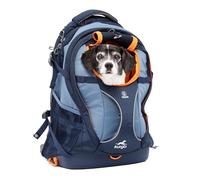 Kurgo G-Train Dog Carrier Backpack for Small Pets, Backpacks for Dogs and Cats, Ideal for Hiking or Travel, Waterproof Bottom, Navy Blue