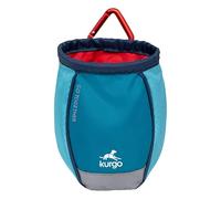 Kurgo Go Stuff It Dog Treats Bag, Carabiner Attachment or Clamp Straps, Drawstring, Zipper Pocket, Reflective Stripe, One Size, Blue