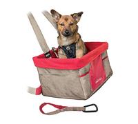 Kurgo Heather Car Booster Seat For Dogs, Quick And Secure Installation, Includes Seat Belt Tether, Fleece Lining, Nutmeg, Red, 1 Count, Pack of 1