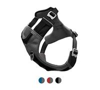 Kurgo Journey Air Dog Harness - Secure Fit for Active Dogs - Padded Chest - Lightweight Ripstop Fabric - Breathable Mesh - Reflective Trim - Back Assist Handle - Black - Medium