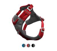 Kurgo Journey Air Dog Harness - Secure Fit for Active Dogs - Padded Chest - Lightweight Ripstop Fabric - Breathable Mesh - Reflective Trim - Back Assist Handle - Red - X-Large