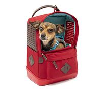 Kurgo Nomad Dog Carrier Backpack, Backpack for Small Dogs and Cats, Ideal for Hiking or Travel, Waterproof Bottom, Dual Carry Handles, Red