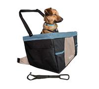 Kurgo Rover Car Booster Seat for Dogs, Quick & Secure Installation, Includes Seat Belt Tether, Fleece Lining, Black/Blue