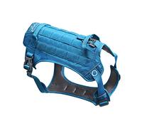 Kurgo RSG Dog County Harness, Comfortable Padded Dog Hiking Harness, Adjustable, MOLLE Compatible, Small-Coastal Blue