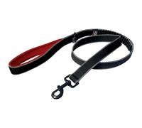 Kurgo Springback Dog Leash, Dog Hiking and Running Lead, Stretches with Internal Bungee, Padded Handle, 122cm, Red/Black