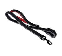 Kurgo Springback Dog Leash, Dog Hiking and Running Lead, Stretches with Internal Bungee, Padded Handle, 122cm, Red/Black
