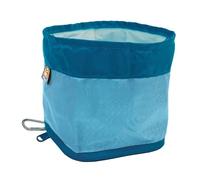 Kurgo Zippy Bowl, Collapsible Travel Dog Bowl for Food and Water with Carabiner, BPA free, Holds 1.4L, Coastal Blue