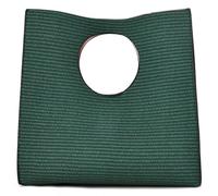 KURGOOL Straw Clutch Purses for Women, Woven Leather Hand Bags Straw Purse and Handbags, Minimalist Clutch Purse Beach Bag, Blackish Green