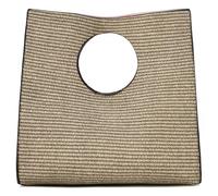 KURGOOL Straw Clutch Purses for Women, Woven Leather Hand Bags Straw Purse and Handbags, Minimalist Clutch Purse Beach Bag, Coffee