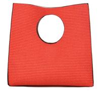 KURGOOL Straw Clutch Purses for Women, Woven Leather Hand Bags Straw Purse and Handbags, Minimalist Clutch Purse Beach Bag, Big Red