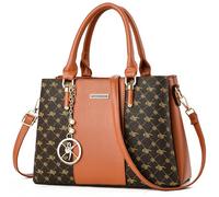 KURGOOL Women Purses and Handbags Top Handle Satchel Shoulder Bags Messenger Tote Bag for Ladie, F-brown