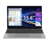 KurieTim 15.6" Laptop Computer, 32GB DDR4 RAM 512GB PCIe SSD, IntelN95 Processor(4C/4T, Up to 3.4GHz), Gaming Laptops with Backlight Keyboard, Fingerprint Reader, 8000mAh Battery, Win11 Pro,Silver